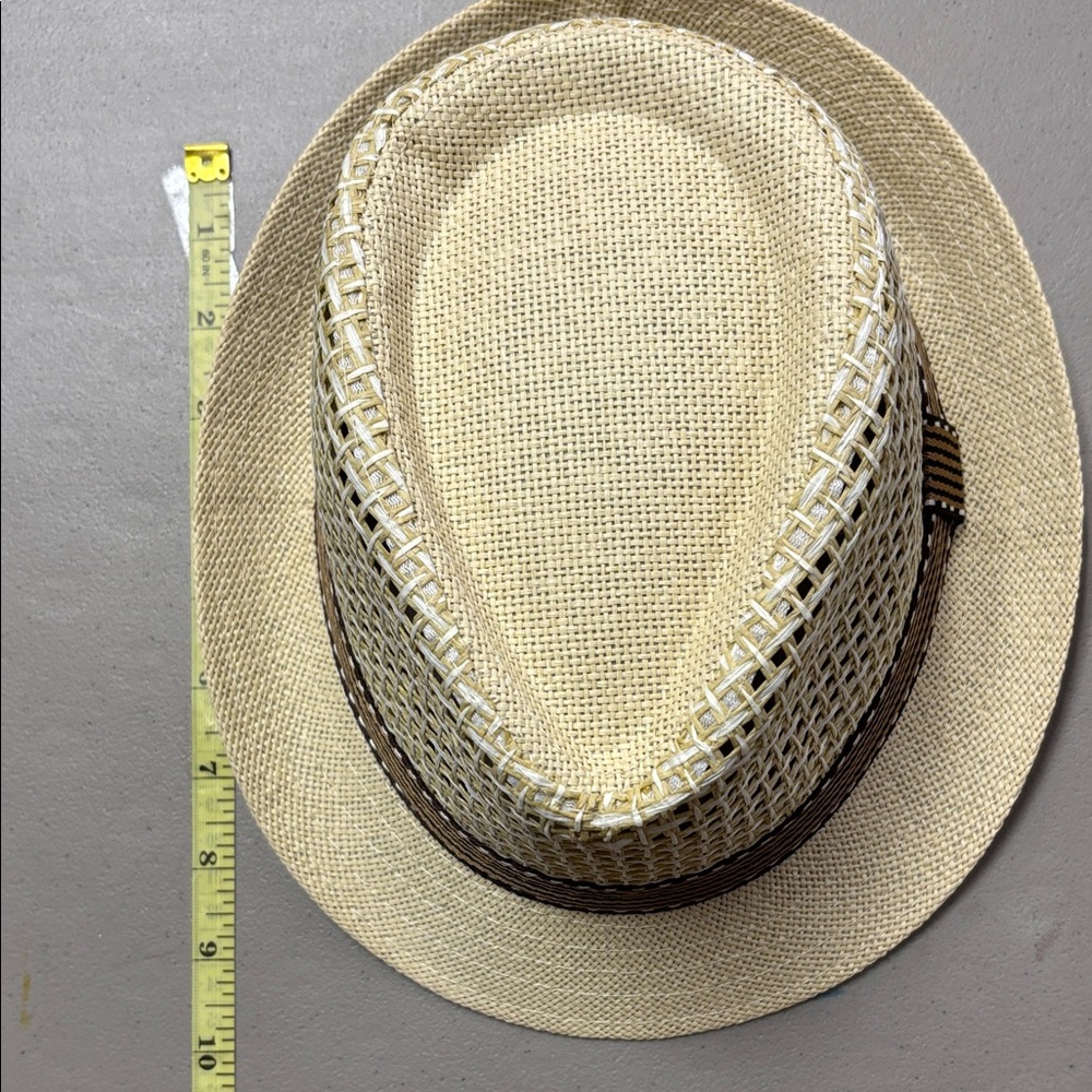 Stylish Cream and Brown Fedora Hat